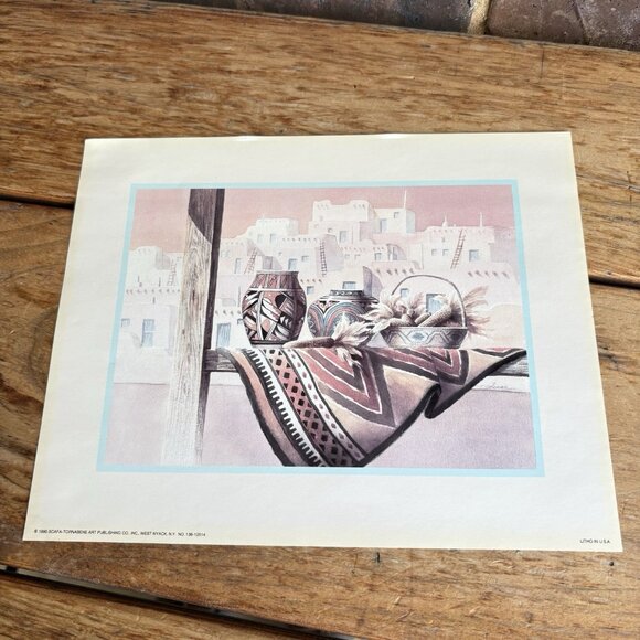 T. Coleman Southwest Pottery Pueblo Lithograph Print 1990 Scafa-Tornabene - Picture 2 of 12